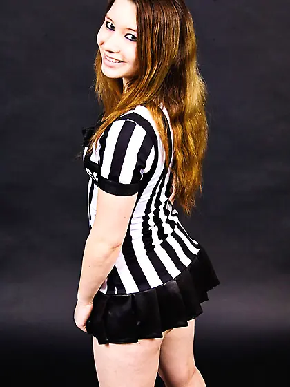 Brunette tiny black whites