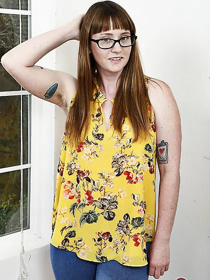 Chubby redhead nerd would like you to take a look at her cunt