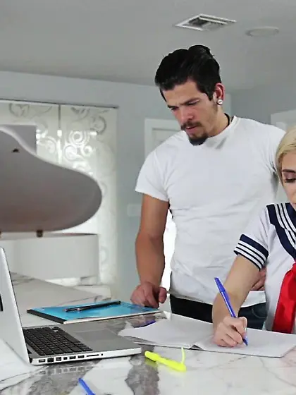 Tiny long-haired blondy properly