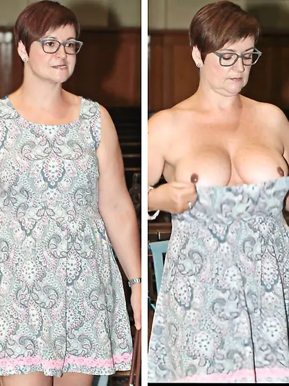 Aurélie sexy dress exposed tits