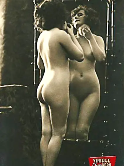 Vintage naked ladies mirror