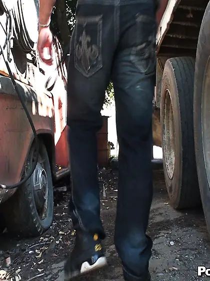 This skinny blondie is ready to please her handsome lover in pub