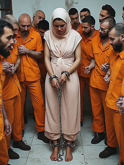 Hijabi girl in Male prison