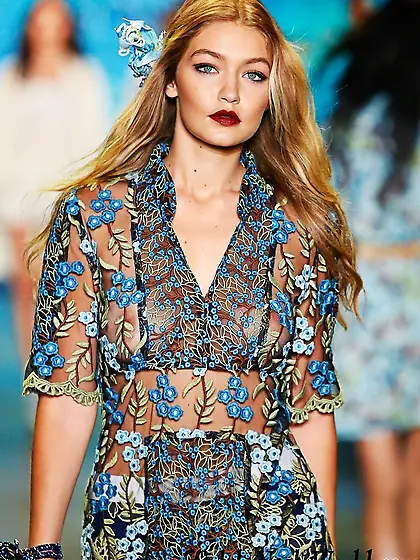 Gigi Hadid Nipples In A See Through Dress At The New York Fashio