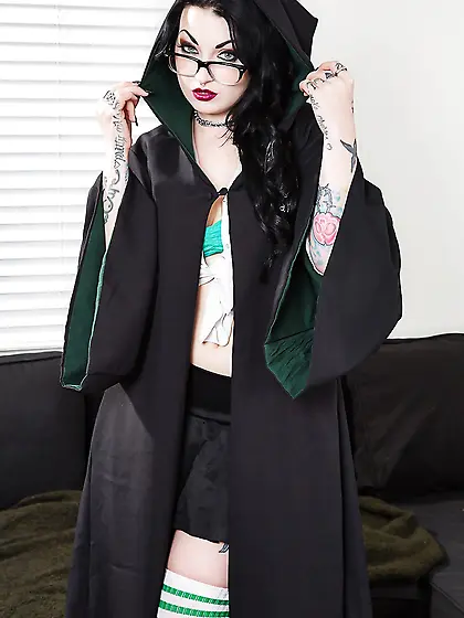 High heels nerdy skirt