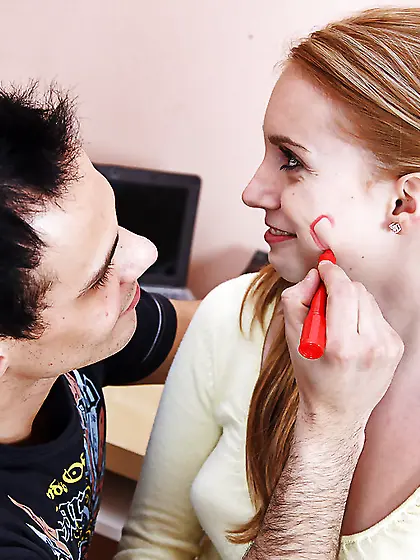 Czech passionate cute teen blowjob