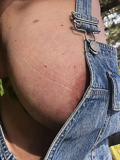 My wife in Swedish summer woods 2023