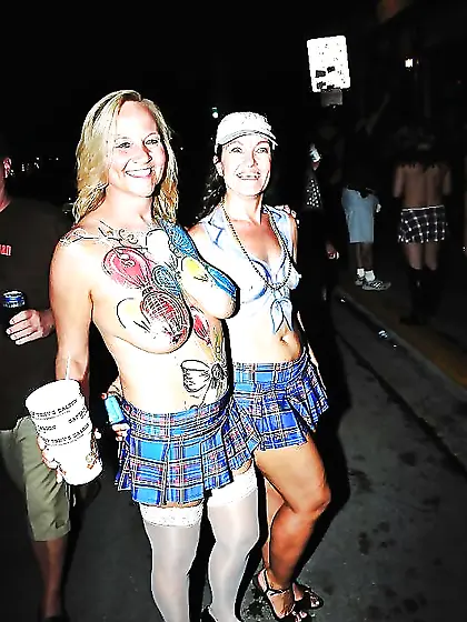 Amateur matures out and about with their tits hanging out 8