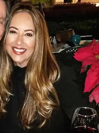 Virginia strikes a pose while showing her tits